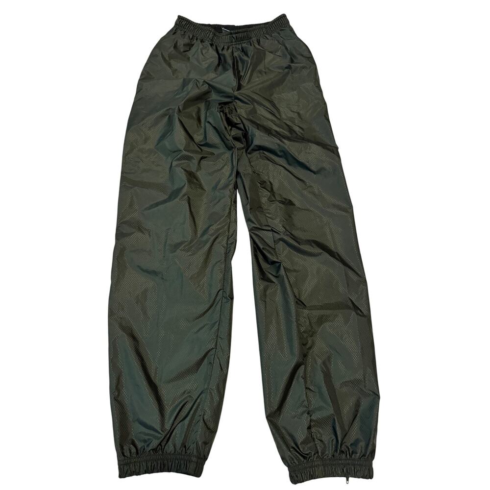 Vintage 90s Nike Windbreaker Track Pants Womens Medium Green Nylon Joggers Zip